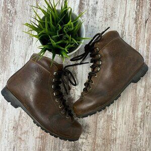 ASOLO SPORT Brown Leather Hiking Boots Vibram Sole Womens Size 10 EUC